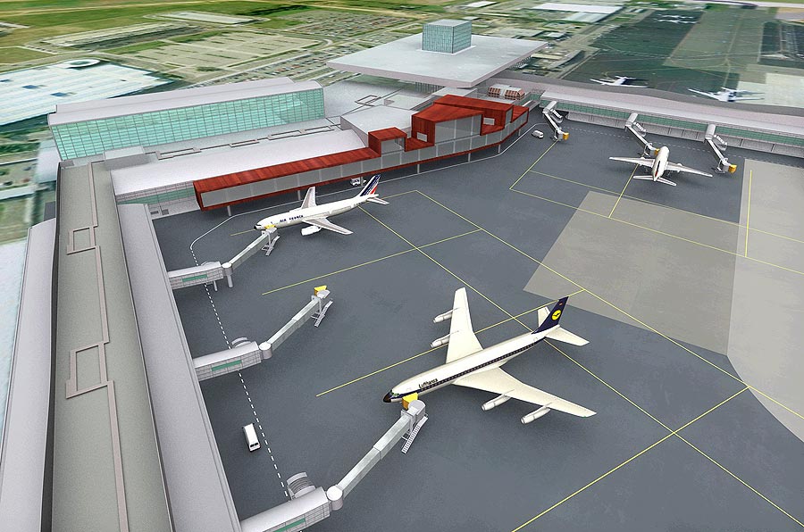 Prague airport - shopping street extension